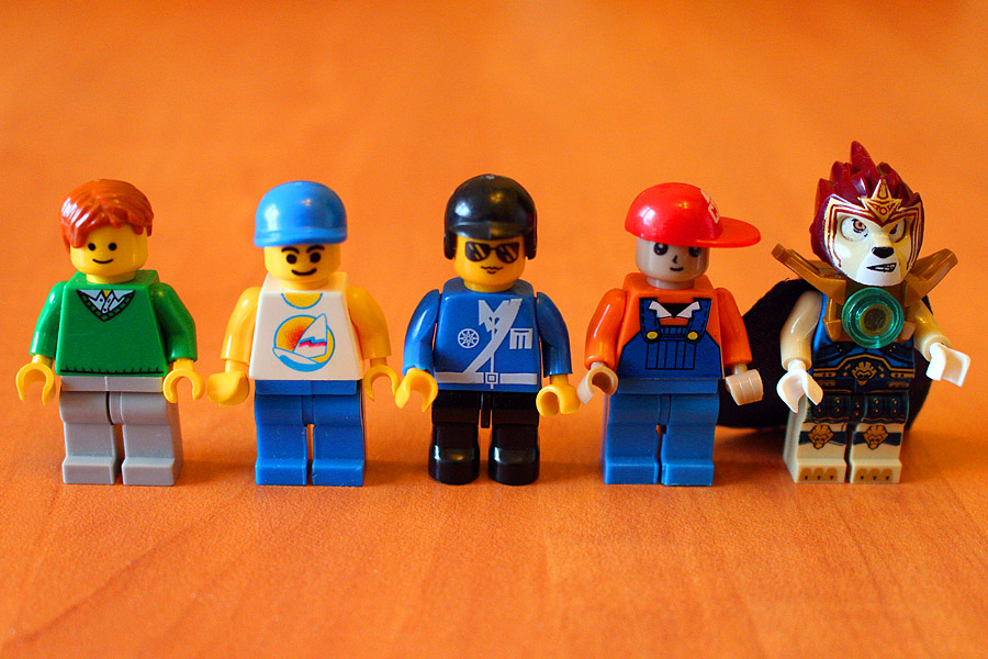 Человечки Lego, Brick, Sluban, Ausini и Bela