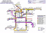 Схема трамвайных маршрутов Загреба