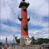 Петербург, ростральные колонны-маяки на стрелке Васильевского острова
