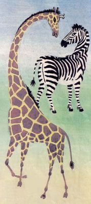 Жирафа и зебра