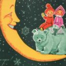 Министерство связи СССР. 10.03.71. С Новым годом! З. 2542. 10 млн. Дети на белом медведе и полумесяце.
