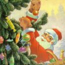Министерство связи СССР. 13.12.90. С Новым годом! З. 91754. 14 млн. Дед Мороз наряжает елку.