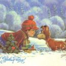 Российская Федерация. 04.12.92. С Новым годом! З. 93712. 4 млн. Мальчик и собака.
